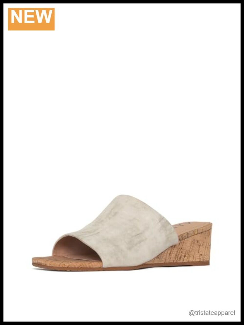 Metallic Suede Slip-On Wedge Sandals with Memory Foam Insole